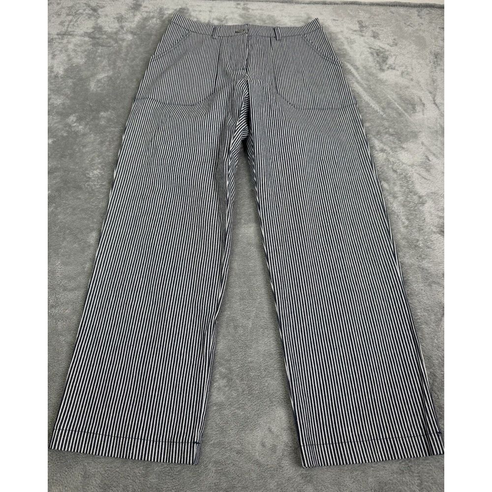 Loup Black and White Striped Wide Leg Pants
